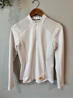 J.Lindeberg White Perforated 1/4 Zip